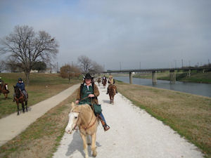 Horseback riders on Trinity Trail Fort Worth, Texas