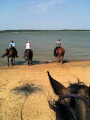 Alanna Sommers at Grapevine Lake - horseback riders by lake