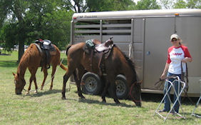 CTETA - Kristen Fisher getting ready for trail ride