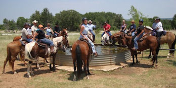 CTETA group ride at LBJ Grasslands 061211 - gathering around water tank