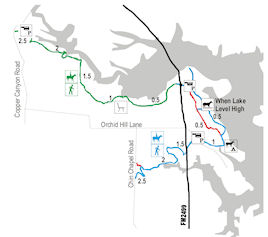 Lake Lewisville Pilot Knoll trail map